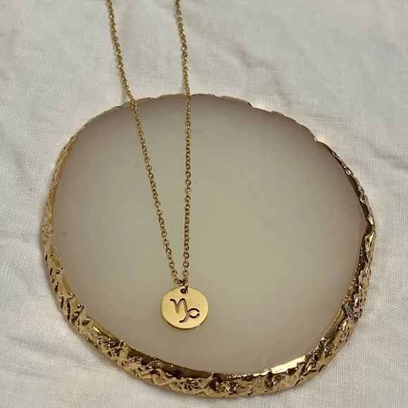 CAPRICORN Coin Necklace | Dainty GOLD Zodiac Pendant Chain pendant - Picture 1 of 7